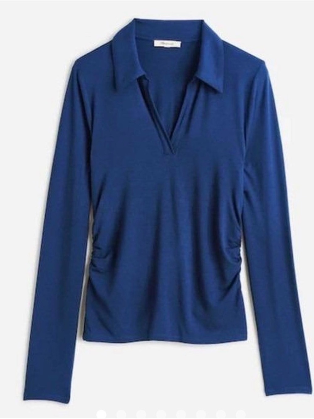 Madewell Navy Blue Long-Sleeve V-Placket Top